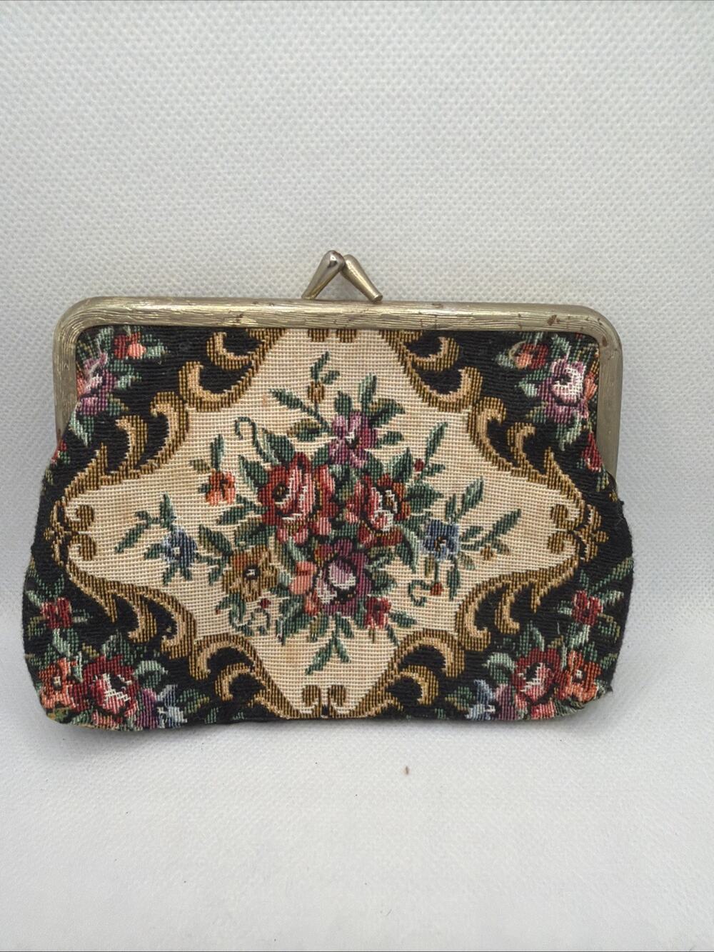 Vintage Tapestry Clutch, Made in Hong Kong